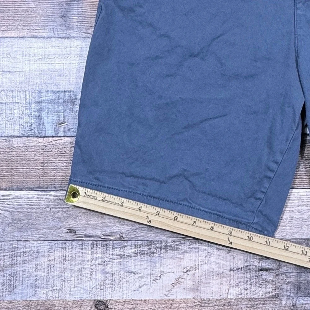 Berkley Jensen Mens 38‎ Slate Blue Chino Shorts Stretch Cotton Flat Front Snag